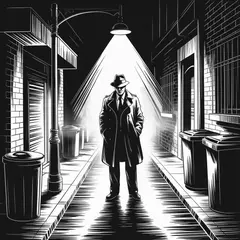 Ideogram V3 Turbo — A noir detective in a foggy alley, graphic novel s