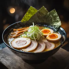 Ideogram V3 Turbo — A steaming bowl of ramen with chashu pork, soft-bo