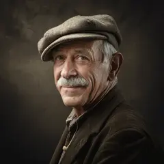 Ideogram V3 Turbo — An elderly man with a weathered face and kind smil