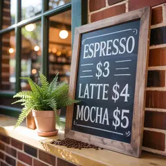 Ideogram V3 Turbo — A hand-lettered chalkboard menu outside a coffee s