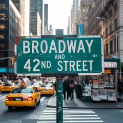 Ideogram V3 Turbo — A street sign at the intersection of BROADWAY and 