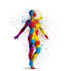 Imagen 3 — An explosion of colorful paint splashes forming a 