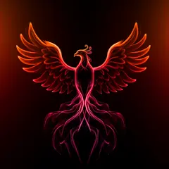 Imagen 3 — Smoke tendrils forming the shape of a phoenix, bac