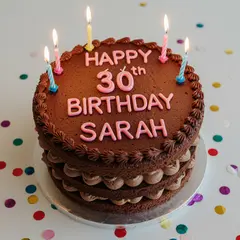 Imagen 3 — A birthday cake with HAPPY 30TH BIRTHDAY SARAH wri