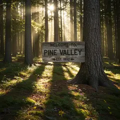 Imagen 3 — A weathered wooden sign reading WELCOME TO PINE VA