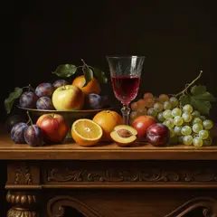 Imagen 4 Fast — A still life of fruit and wine on a table, Dutch G