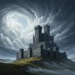 Imagen 4 Fast — A medieval castle on a hilltop, fantasy art style,