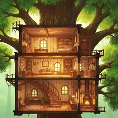 Imagen 4 Fast — A detailed cross-section of a fantasy treehouse sh