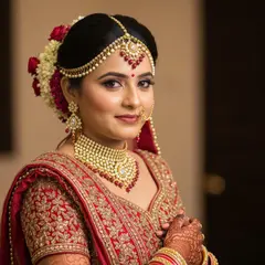 Imagen 4 Fast — An Indian bride in traditional red and gold leheng