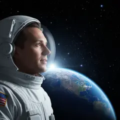 Imagen 4 Fast — An astronaut without a helmet, face lit by Earth g