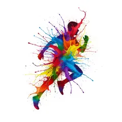 Imagen 4 Ultra — An explosion of colorful paint splashes forming a 