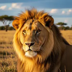 Imagen 4 Ultra — A majestic lion with a full mane, golden savanna b