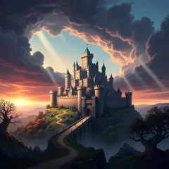 Imagen 4 Ultra — A medieval castle on a hilltop, fantasy art style,