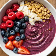 Imagen 4 Ultra — A colorful acai bowl topped with fresh berries, gr