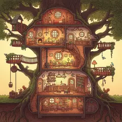 Imagen 4 Ultra — A detailed cross-section of a fantasy treehouse sh