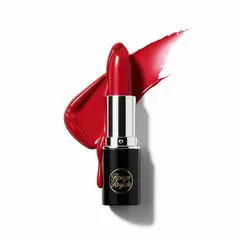 Imagen 4 Ultra — A tube of red lipstick standing upright, melting s