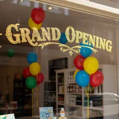 Imagen 4 Ultra — A storefront window with GRAND OPENING painted in 