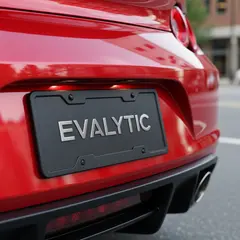 Imagen 4 Ultra — A license plate reading EVALYTIC on the back of a 