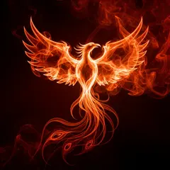 Imagen 4 — Smoke tendrils forming the shape of a phoenix, bac