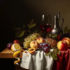 Imagen 4 — A still life of fruit and wine on a table, Dutch G