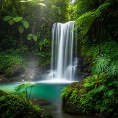 Imagen 4 — A waterfall cascading into a tropical pool surroun