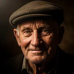 Imagen 4 — An elderly man with a weathered face and kind smil
