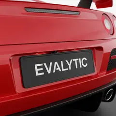 Imagen 4 — A license plate reading EVALYTIC on the back of a 