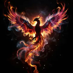 ImagineArt 1.5 — Smoke tendrils forming the shape of a phoenix, bac