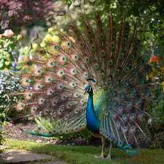 ImagineArt 1.5 — A peacock displaying its full tail feathers, vibra