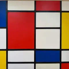 ImagineArt 1.5 — A geometric abstract composition with red, blue, a