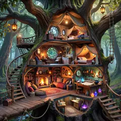 ImagineArt 1.5 — A detailed cross-section of a fantasy treehouse sh