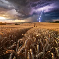 ImagineArt 1.5 — A vast wheat field under a dramatic thunderstorm s