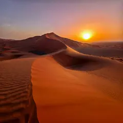 ImagineArt 1.5 — A desert sand dune at sunset with long shadows, Sa