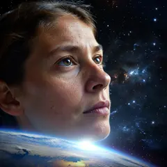 ImagineArt 1.5 — An astronaut without a helmet, face lit by Earth g
