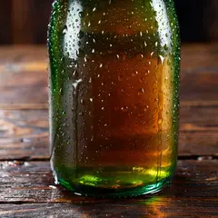 ImagineArt 1.5 — A green glass bottle of craft beer with condensati