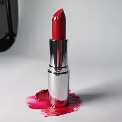 ImagineArt 1.5 — A tube of red lipstick standing upright, melting s