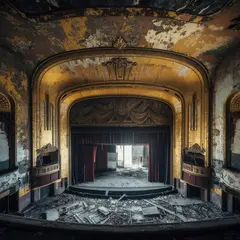 Luma Photon — An abandoned Art Deco theater with peeling gold pa