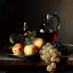 Luma Photon — A still life of fruit and wine on a table, Dutch G
