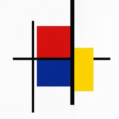 Luma Photon — A geometric abstract composition with red, blue, a