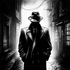 Luma Photon — A noir detective in a foggy alley, graphic novel s