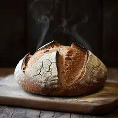Luma Photon — A rustic sourdough bread loaf, freshly baked with 