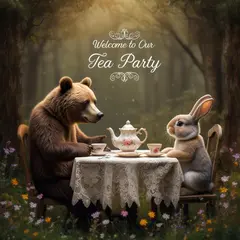 Luma Photon — A children's book illustration of a bear and a rab