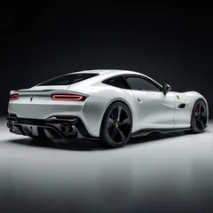 Luma Photon — A clay render of a sports car, white material, stu