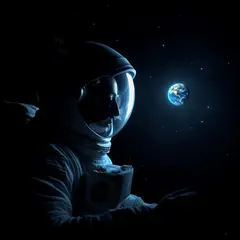 Luma Photon — An astronaut without a helmet, face lit by Earth g