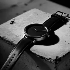 Luma Photon — A minimalist wristwatch with a black leather strap