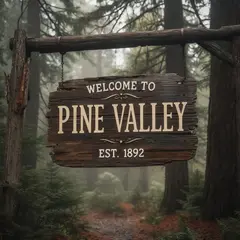 Luma Photon — A weathered wooden sign reading WELCOME TO PINE VA