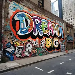 Luma Photon — A graffiti mural on a brick wall spelling DREAM BI