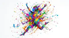 Gemini 3.1 Flash Image — An explosion of colorful paint splashes forming a 