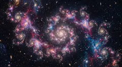 Gemini 3.1 Flash Image — A fractal pattern made of galaxies and nebulae, co