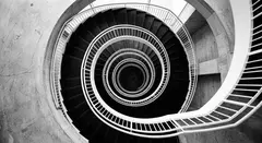Gemini 3.1 Flash Image — A spiral staircase viewed from directly above, geo